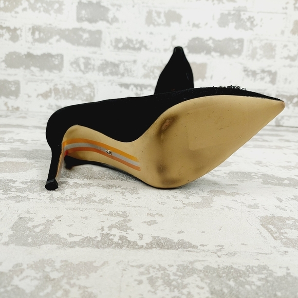 Sam Edelman Harriet Black Suede Pointed Toe Slip On Pumps D43 - Picture 8 of 13